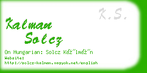 kalman solcz business card